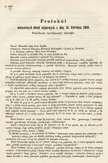 [Kadencja I, sesja III, pos. 69] Protokoły z 3. Sesyi I. Peryodu Sejmu Krajowego Królestwa Galicyi i Lodomeryi wraz z Wielkiem Księstwem Krakowskiem z roku 1865/6. Protokół 69