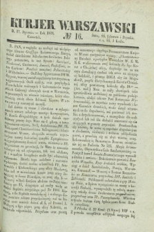 Kurjer Warszawski. 1839, № 16 (17 stycznia)