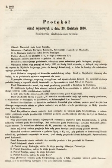 [Kadencja I, sesja III, pos. 73] Protokoły z 3. Sesyi I. Peryodu Sejmu Krajowego Królestwa Galicyi i Lodomeryi wraz z Wielkiem Księstwem Krakowskiem z roku 1865/6. Protokół 73