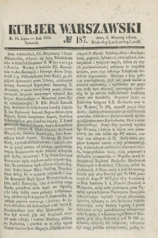 Kurjer Warszawski. 1839, № 187 (18 lipca)