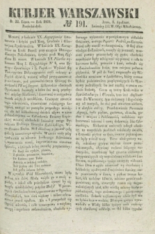 Kurjer Warszawski. 1839, № 191 (22 lipca)