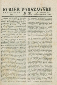 Kurjer Warszawski. 1839, № 214 (14 sierpnia)