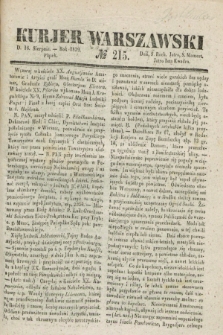 Kurjer Warszawski. 1839, № 215 (16 sierpnia)