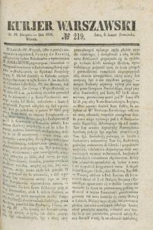 Kurjer Warszawski. 1839, № 219 (20 sierpnia)