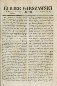 Kurjer Warszawski. 1839, № 231 (1 września)