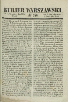 Kurjer Warszawski. 1839, № 246 (17 września)