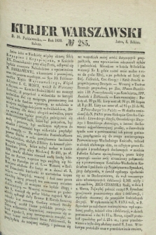 Kurjer Warszawski. 1839, № 285 (26 października)