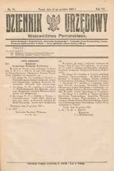 Dziennik Urzędowy Województwa Pomorskiego. 1927, nr 37