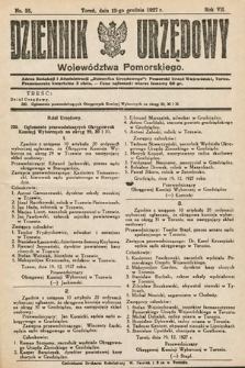 Dziennik Urzędowy Województwa Pomorskiego. 1927, nr 38