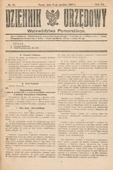 Dziennik Urzędowy Województwa Pomorskiego. 1927, nr 40
