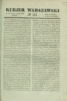 Kurjer Warszawski. 1840, № 213 (13 sierpnia)