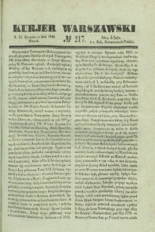 Kurjer Warszawski. 1840, № 217 (18 sierpnia)