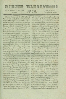 Kurjer Warszawski. 1840, № 251 (22 września)