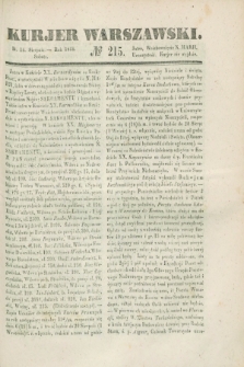 Kurjer Warszawski. 1841, № 215 (14 sierpnia)