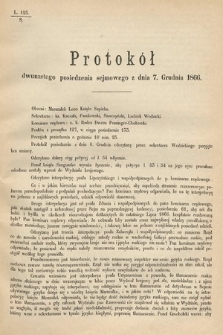 [Kadencja I, sesja IV, pos. 12] Protokoły z 4. Sesyi I. Peryodu Sejmu Krajowego Królestwa Galicyi i Lodomeryi wraz z Wielkiem Księstwem Krakowskiem z roku 1866. Protokół 12