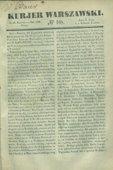 Kurjer Warszawski. 1842, № 108 (23 kwietnia)