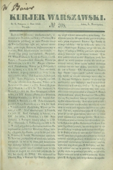 Kurjer Warszawski. 1842, № 208 (9 sierpnia)