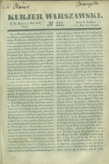 Kurjer Warszawski. 1842, № 212 (13 sierpnia)