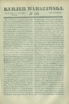 Kurjer Warszawski. 1842, № 219 (21 sierpnia)