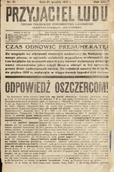 Przyjaciel Ludu : organ Polskiego Stronnictwa Ludowego. 1913 , nr 51