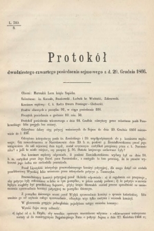 [Kadencja I, sesja IV, pos. 24] Protokoły z 4. Sesyi I. Peryodu Sejmu Krajowego Królestwa Galicyi i Lodomeryi wraz z Wielkiem Księstwem Krakowskiem z roku 1866. Protokół 24