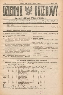 Dziennik Urzędowy Województwa Pomorskiego. 1928, nr 1