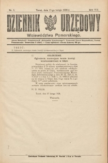 Dziennik Urzędowy Województwa Pomorskiego. 1928, nr 3