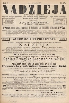 Nadzieja : dwutygodnik z wykazem bieżących ciągnień losów, listów zastawnych, obligacyj indemnizacyjnych innych papierów wartościowych : wiadomości bankowe, kolejowe, ekonomiczne. 1889, nr 101