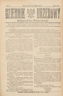 Dziennik Urzędowy Województwa Pomorskiego. 1928, nr 4