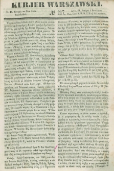 Kurjer Warszawski. 1845, № 217 (18 sierpnia)