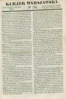 Kurjer Warszawski. 1846, № 214 (14 sierpnia)