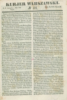 Kurjer Warszawski. 1846, № 316 (27 listopada)