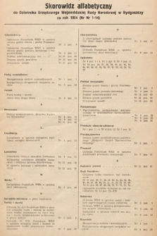 Dziennik Urzędowy Wojewódzkiej Rady Narodowej w Bydgoszczy. 1954, skorowidz alfabetyczny