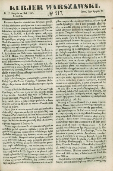 Kurjer Warszawski. 1848, № 217 (17 sierpnia)
