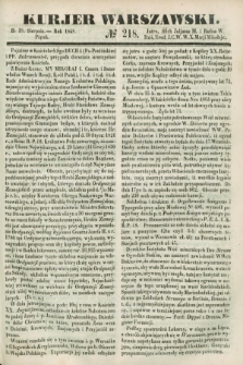 Kurjer Warszawski. 1848, № 218 (18 sierpnia)