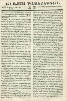 Kurjer Warszawski. 1848, № 245 (15 września)