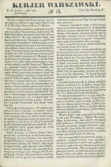 Kurjer Warszawski. 1849, № 14 (15 stycznia)