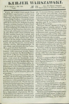 Kurjer Warszawski. 1849, № 18 (19 stycznia)