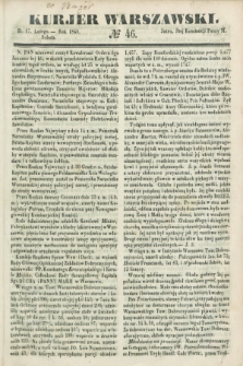 Kurjer Warszawski. 1849, № 46 (17 lutego)