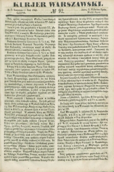 Kurjer Warszawski. 1849, № 92 (5 kwietnia) + dod.
