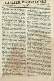 Kurjer Warszawski. 1849, № 207 (9 sierpnia)