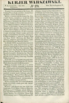 Kurjer Warszawski. 1849, № 279 (22 października)