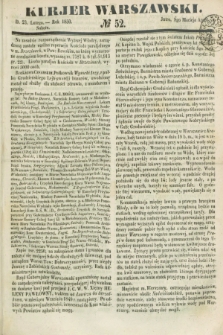 Kurjer Warszawski. 1850, № 52 (23 lutego)
