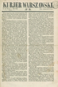 Kurjer Warszawski. 1851, № 20 (22 stycznia)
