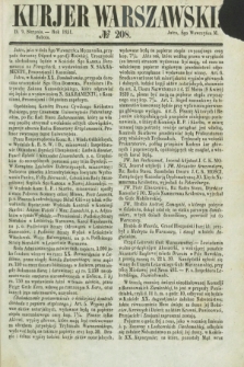 Kurjer Warszawski. 1851, № 208 (9 sierpnia)