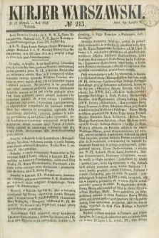Kurjer Warszawski. 1851, № 215 (17 sierpnia)