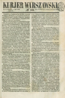 Kurjer Warszawski. 1851, № 239 (11 września) + wkładka