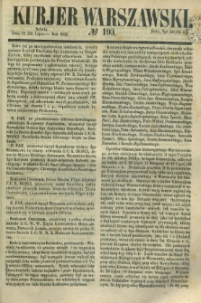 Kurjer Warszawski. 1852, № 193 (24 lipca)