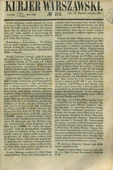 Kurjer Warszawski. 1852, № 212 (12 sierpnia)