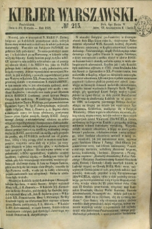 Kurjer Warszawski. 1852, № 215 (16 sierpnia)